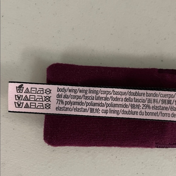 Victoria’s Secret Body by Victoria Lined Demi Bra Size 32DD Maroon Lace Beige - Picture 4 of 8